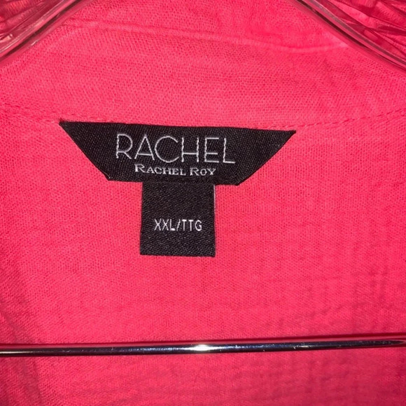 Rachel Roy Pink 100% Cotton Textured Button Up Shirt  XXL - Picture 5 of 10